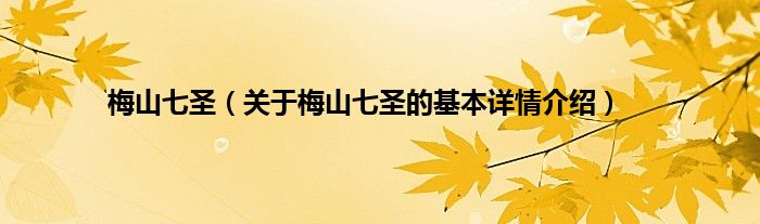 梅山七圣（关于梅山七圣的基本详情介绍）