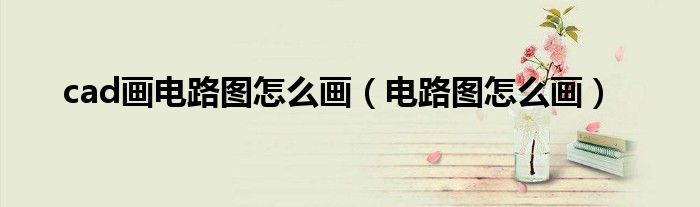 cad画电路图怎么画（电路图怎么画）