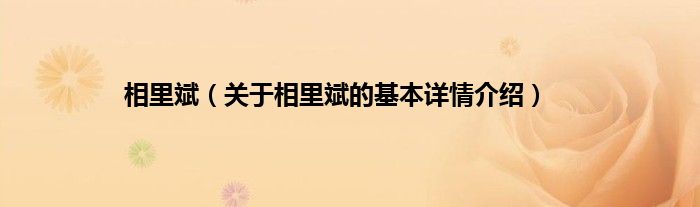 相里斌（关于相里斌的基本详情介绍）