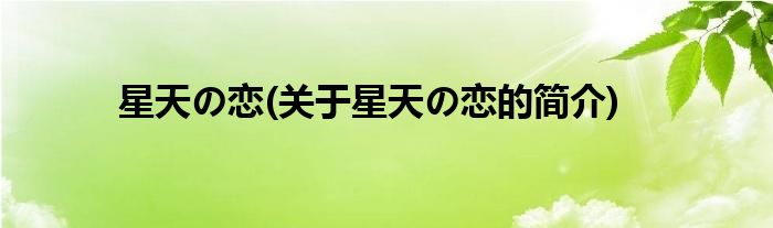 星天の恋(关于星天の恋的简介)