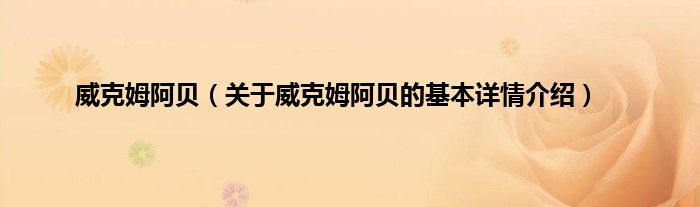 威克姆阿贝（关于威克姆阿贝的基本详情介绍）