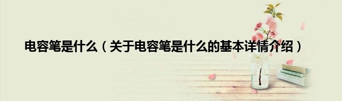 电容笔是什么（关于电容笔是什么的基本详情介绍）