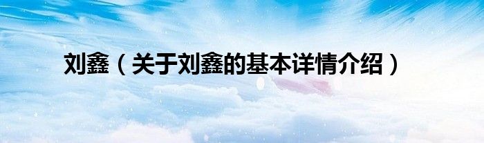 刘鑫（关于刘鑫的基本详情介绍）