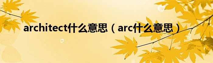 architect什么意思（arc什么意思）