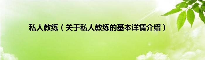 私人教练（关于私人教练的基本详情介绍）