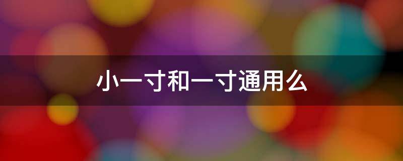 小一寸和一寸通用么